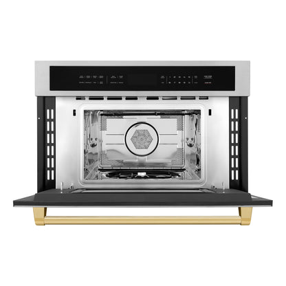 ZLINE Autograph Edition 30" Built-in Convection Microwave Oven - Stainless Steel with Accents