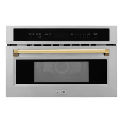 ZLINE Autograph Edition 30" Built-in Convection Microwave Oven - Stainless Steel with Accents