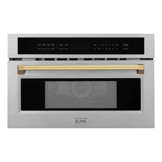 ZLINE Autograph Edition 30" Built-in Convection Microwave Oven - Stainless Steel with Accents
