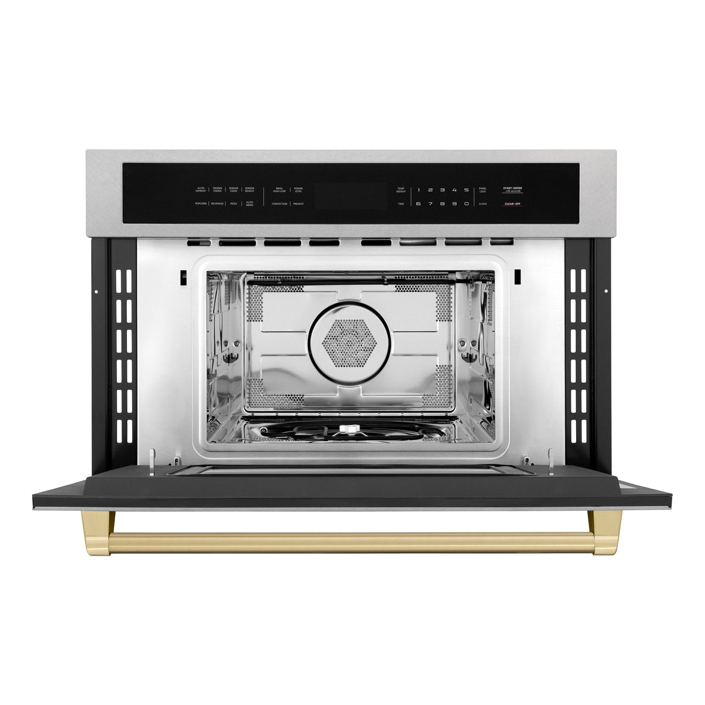 ZLINE Autograph Edition 30" Built-in Convection Microwave Oven - DuraSnow Stainless Steel with Accents