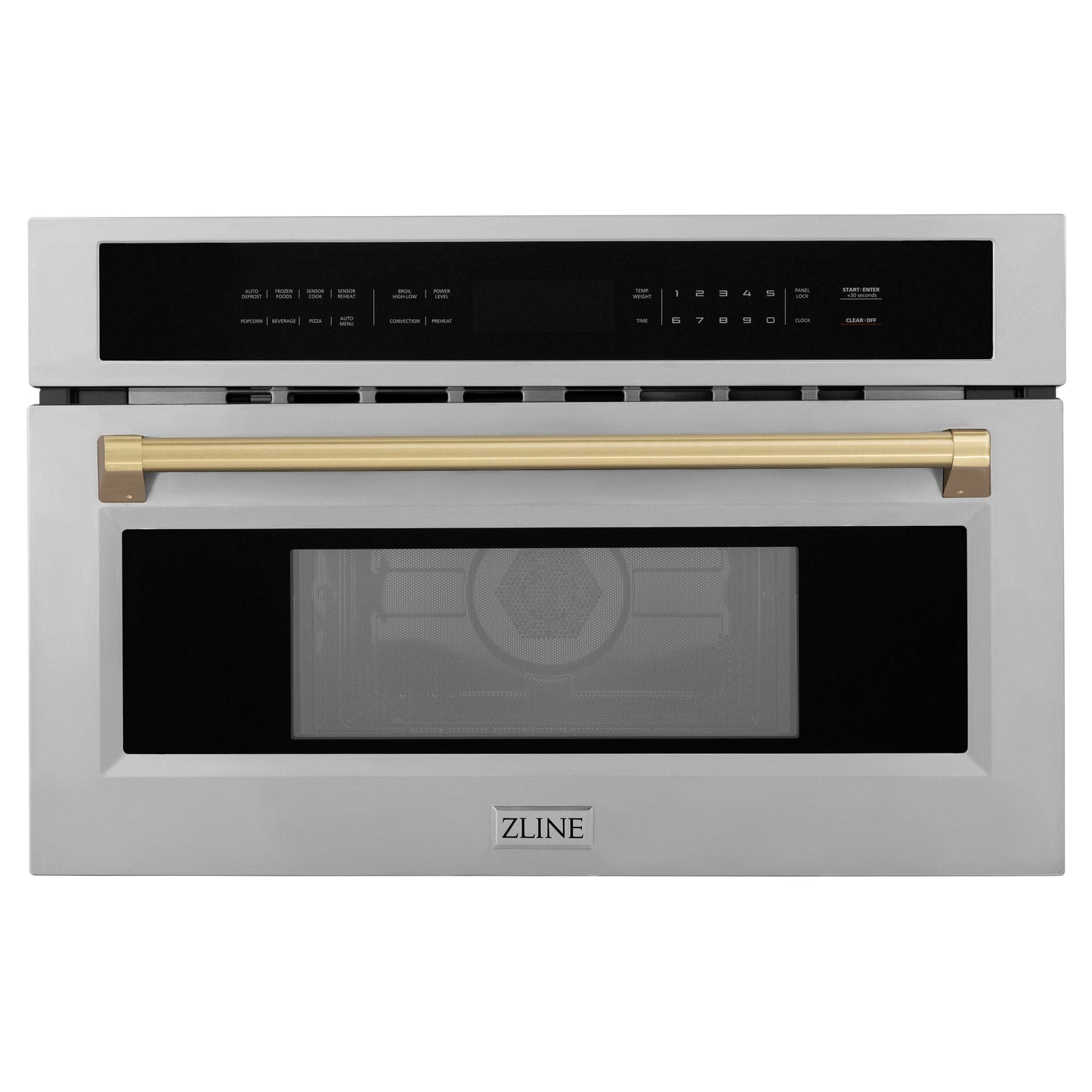 ZLINE Autograph Edition 30" Built-in Convection Microwave Oven - DuraSnow Stainless Steel with Accents