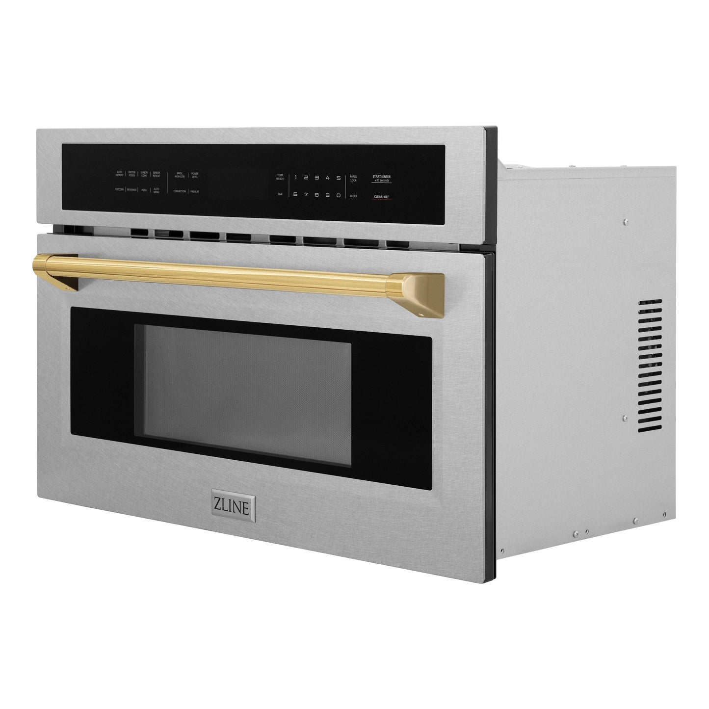 ZLINE Autograph Edition 30" Built-in Convection Microwave Oven - DuraSnow Stainless Steel with Accents