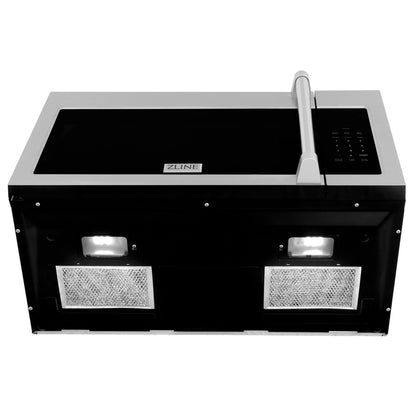 ZLINE 2-Appliance Kitchen Package with 30" Stainless Steel Dual Fuel Range and Over the Range Microwave with Traditional Handle