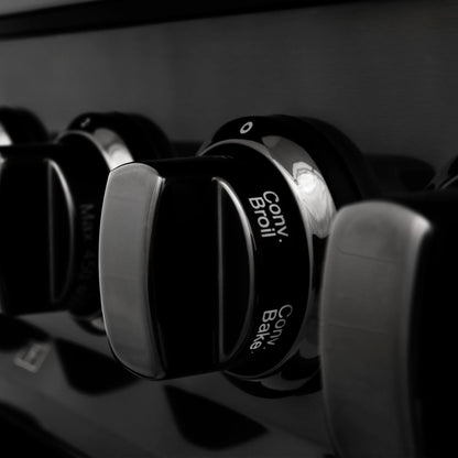 ZLINE 36" Dual Fuel Range - Black Stainless Steel with Brass Burners, Gas Stove, and Electric Oven