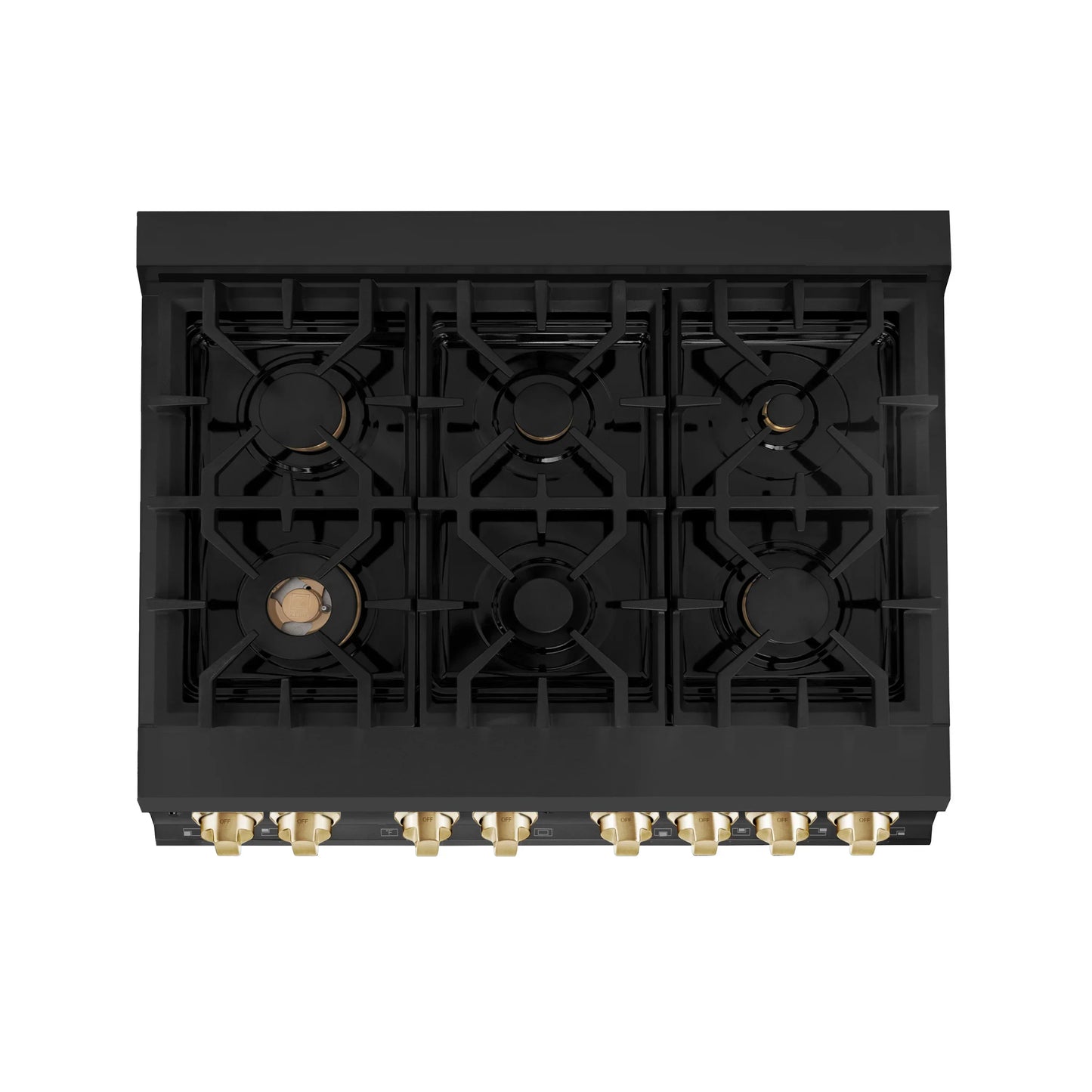 ZLINE Autograph Edition 36" Dual Fuel Range with Gas Stove and Electric Oven - Black Stainless Steel, Champagne Bronze Accents