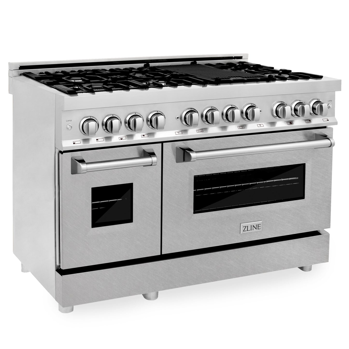 ZLINE 2-Appliance 48" Kitchen Package with Stainless Steel Dual Fuel Range with DuraSnow Door and Convertible Vent Range Hood