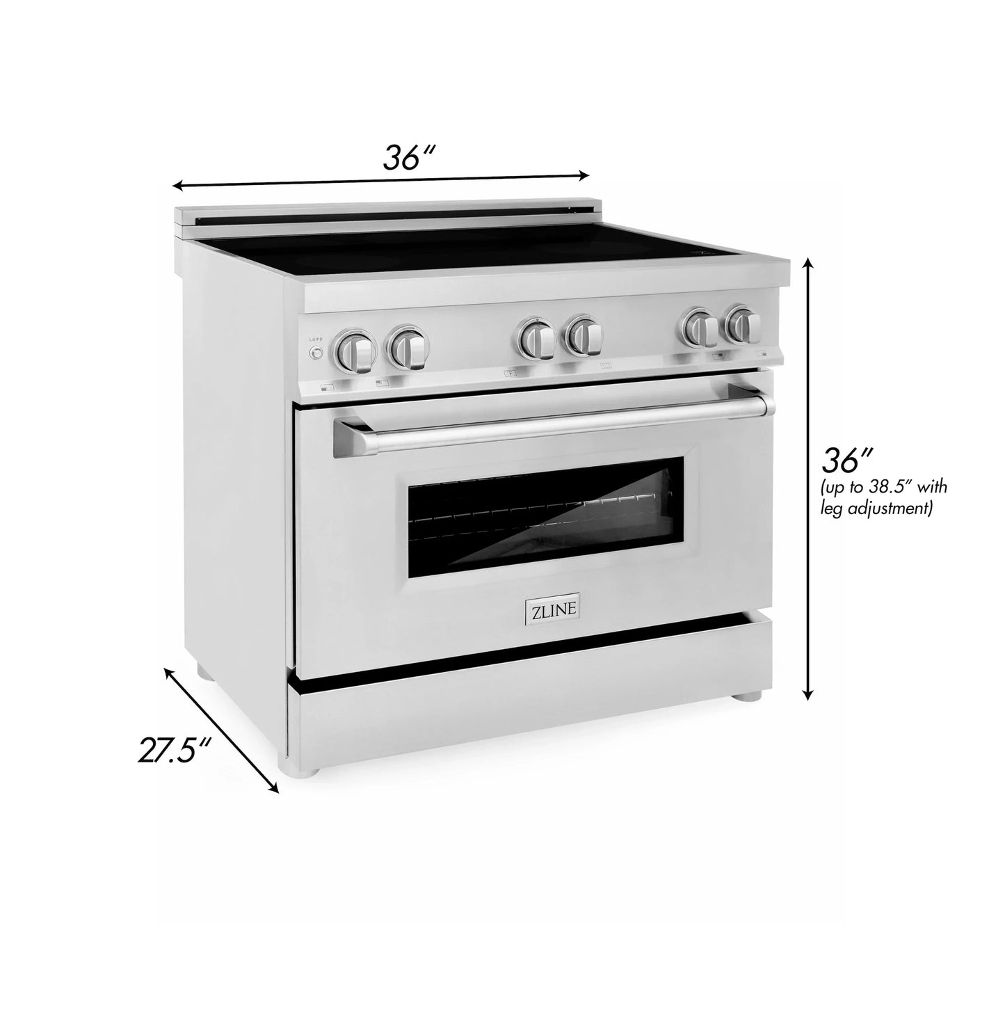 ZLINE 36" 4-Element Induction Range with Electric Oven - Stainless Steel