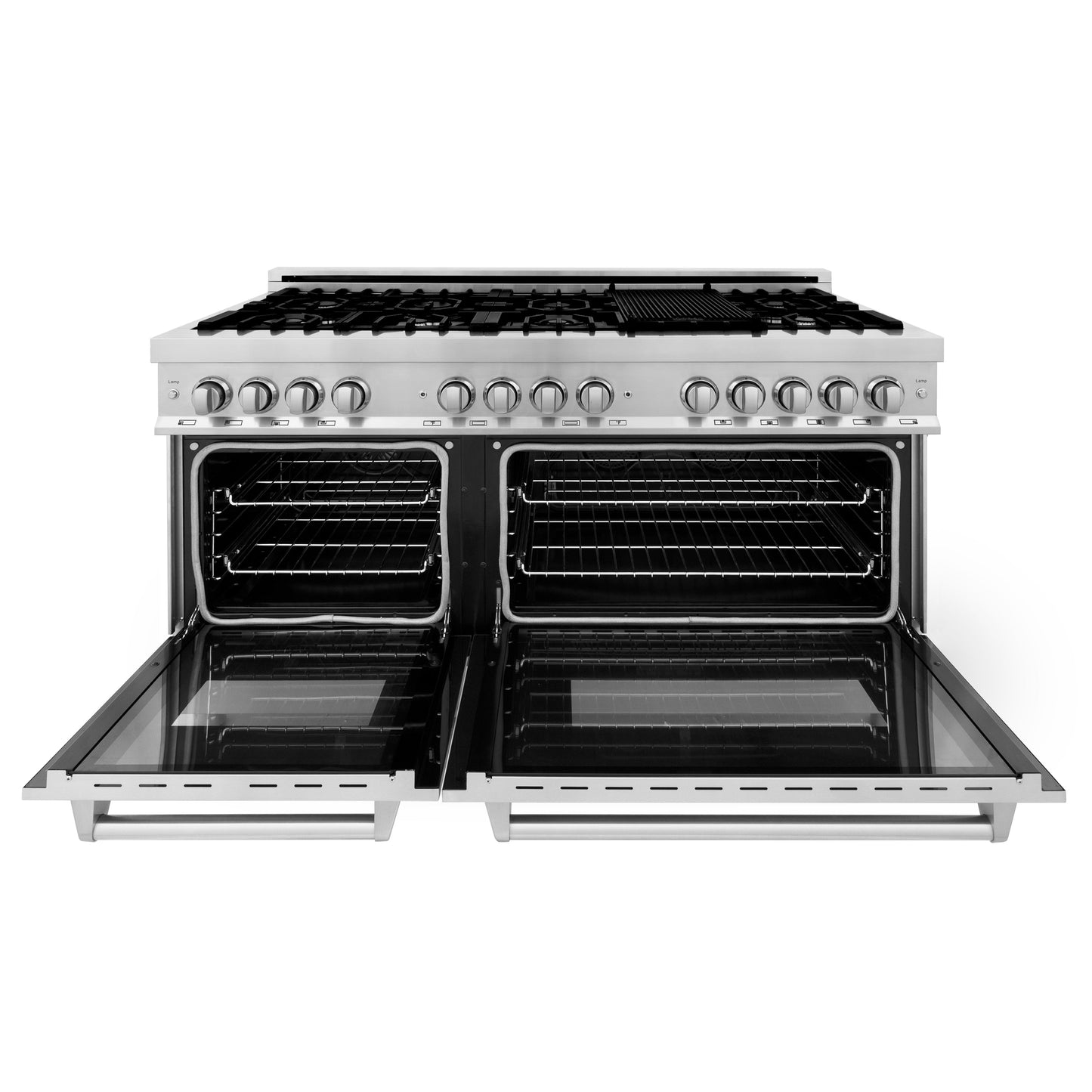ZLINE 2-Appliance Kitchen Package with 60" Stainless Steel Dual Fuel Range and Convertible Vent Range Hood