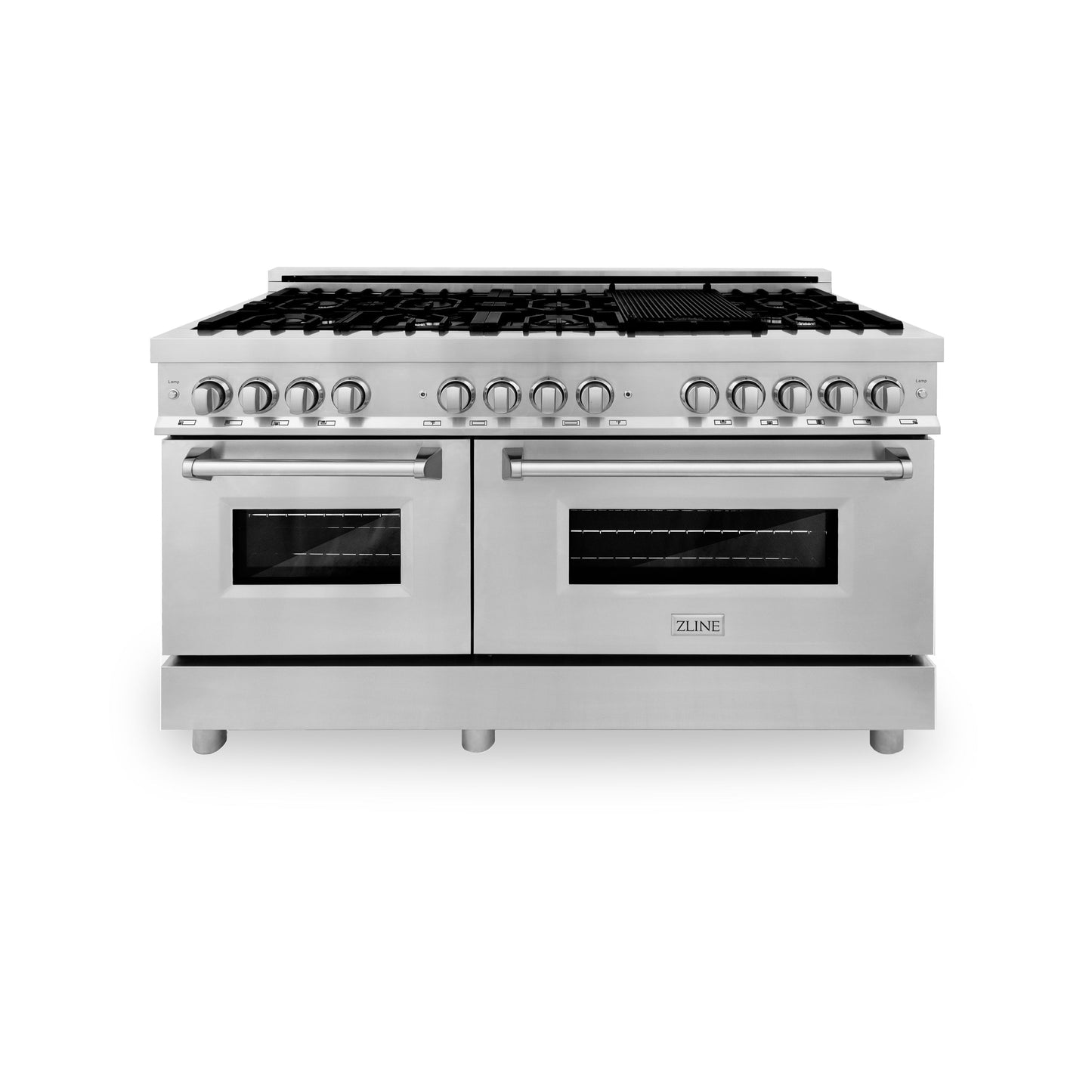 ZLINE 2-Appliance Kitchen Package with 60" Stainless Steel Dual Fuel Range and Convertible Vent Range Hood