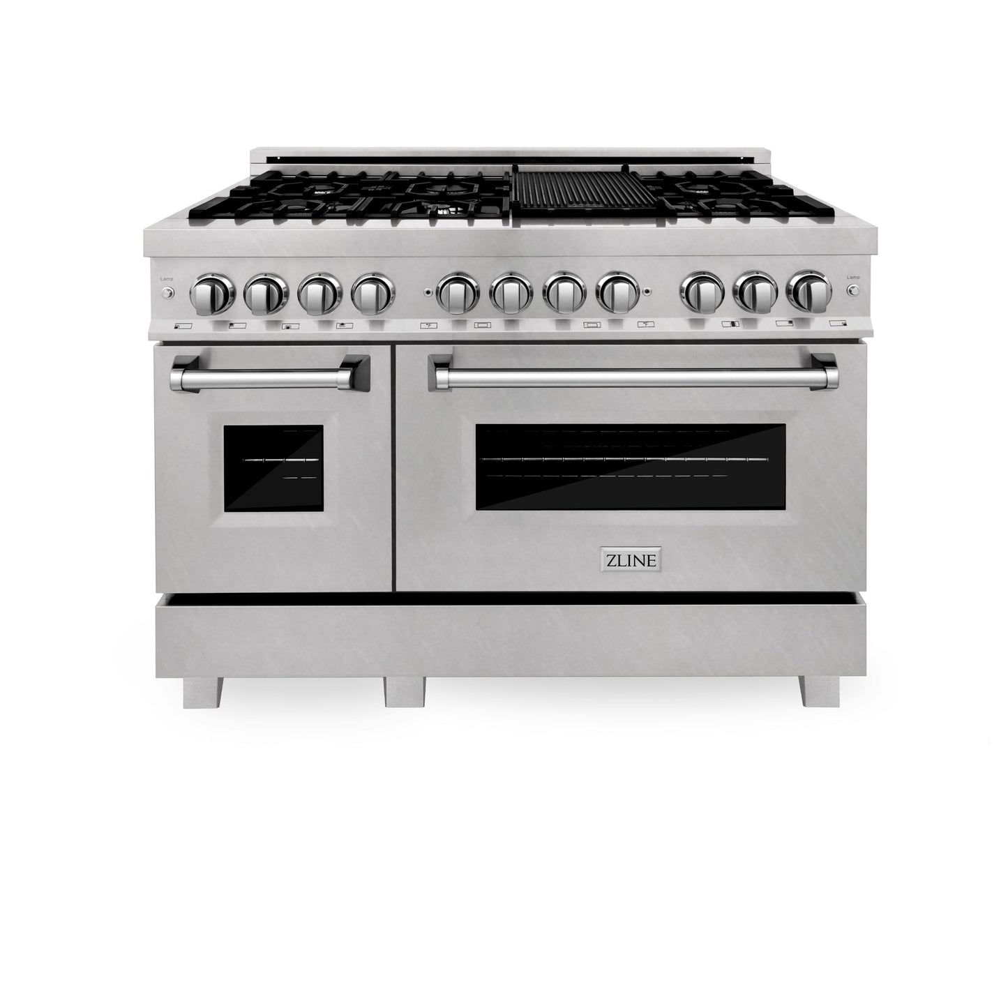 ZLINE 3-Appliance 48" Kitchen Package with DuraSnow Stainless Dual Fuel Range, Ducted Vent Range Hood, and Tall Tub Dishwasher