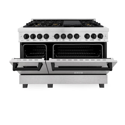 ZLINE Autograph Edition 48" Dual Fuel Range - DuraSnow Steel with Matte Black Accents