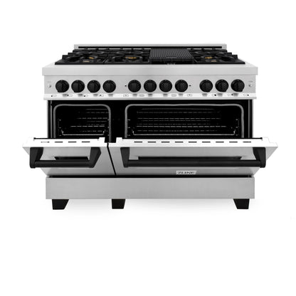 ZLINE Autograph Edition 48" Dual Fuel Range - Stainless Steel with Matte Black Accents