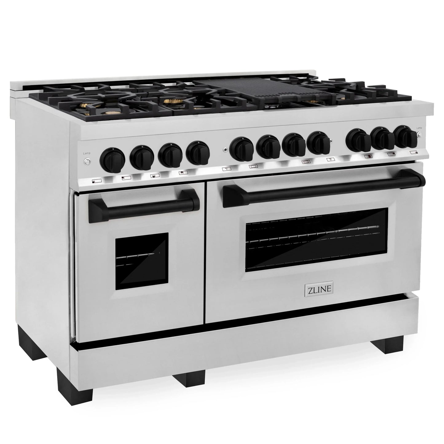 ZLINE Autograph Edition 48" Dual Fuel Range - Stainless Steel with Matte Black Accents