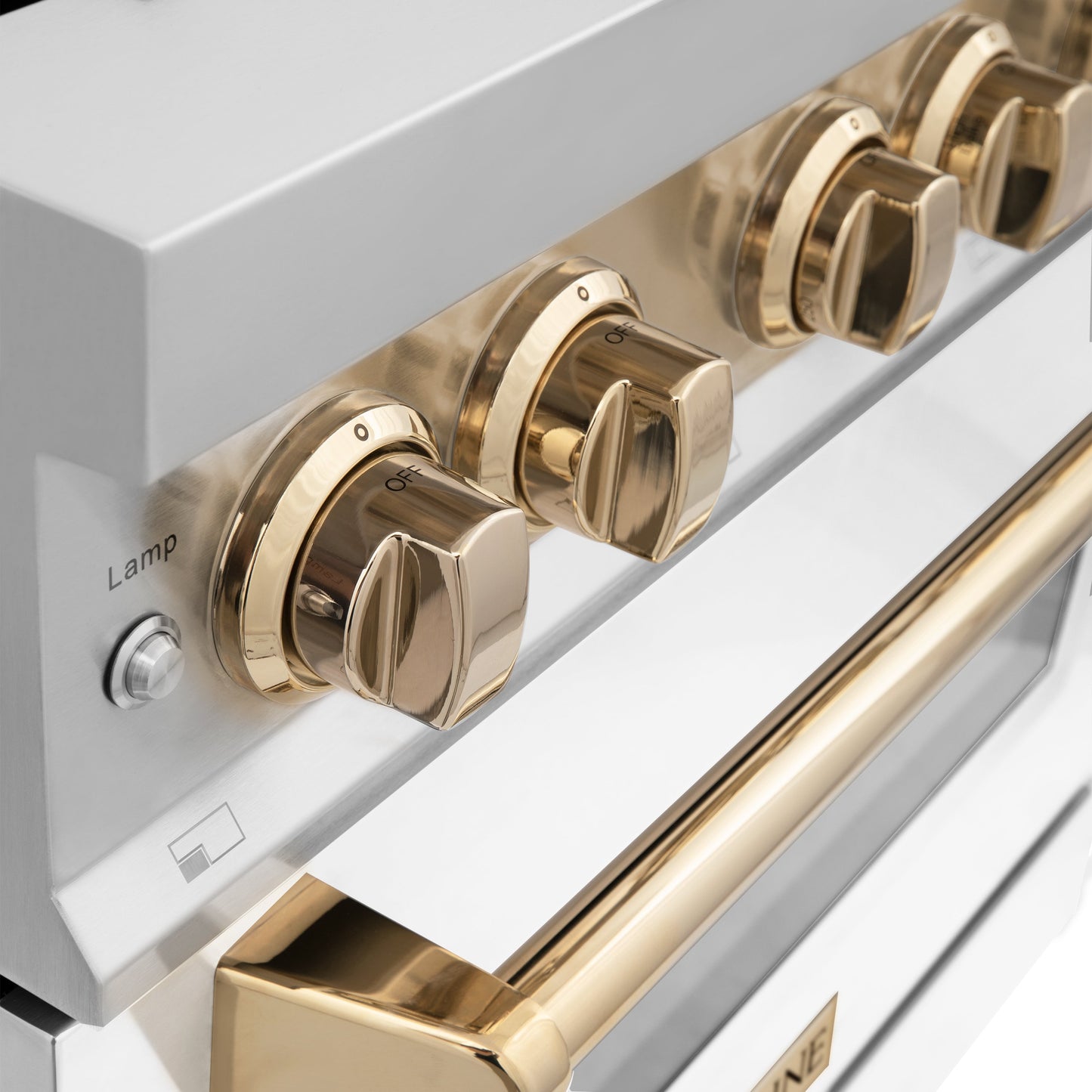 ZLINE 2-Appliance 36" Autograph Edition Kitchen Package with Stainless Steel Dual Fuel Range with Matte White Door and Range Hood with Polished Gold Accents