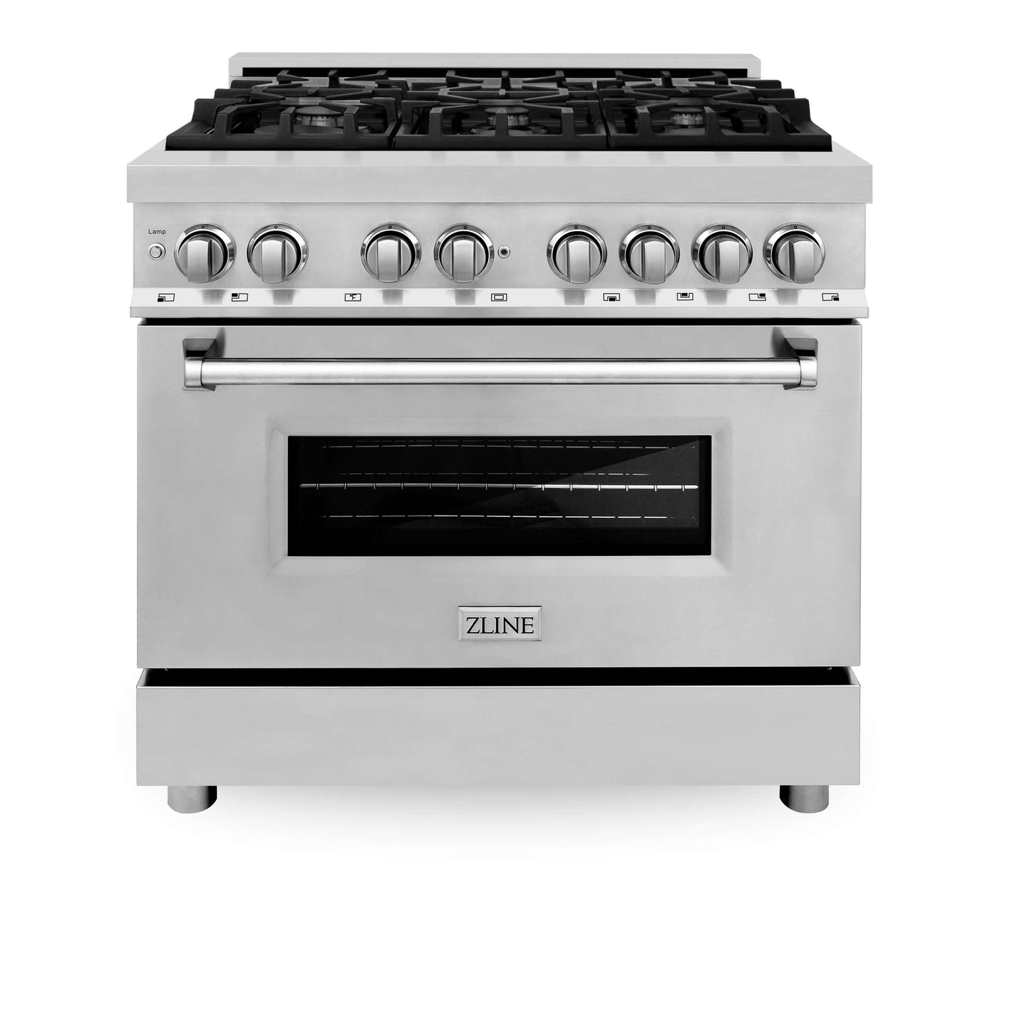 ZLINE 3-Appliance 36" Kitchen Package with Stainless Steel Dual Fuel Range, Convertible Vent Range Hood, and Microwave Drawer