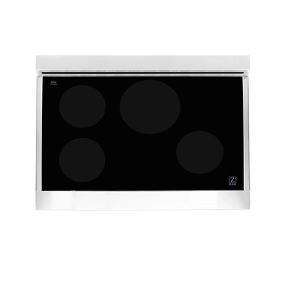 ZLINE 36" 4-Element Induction Range with Electric Oven - Stainless Steel with Matte Black Door