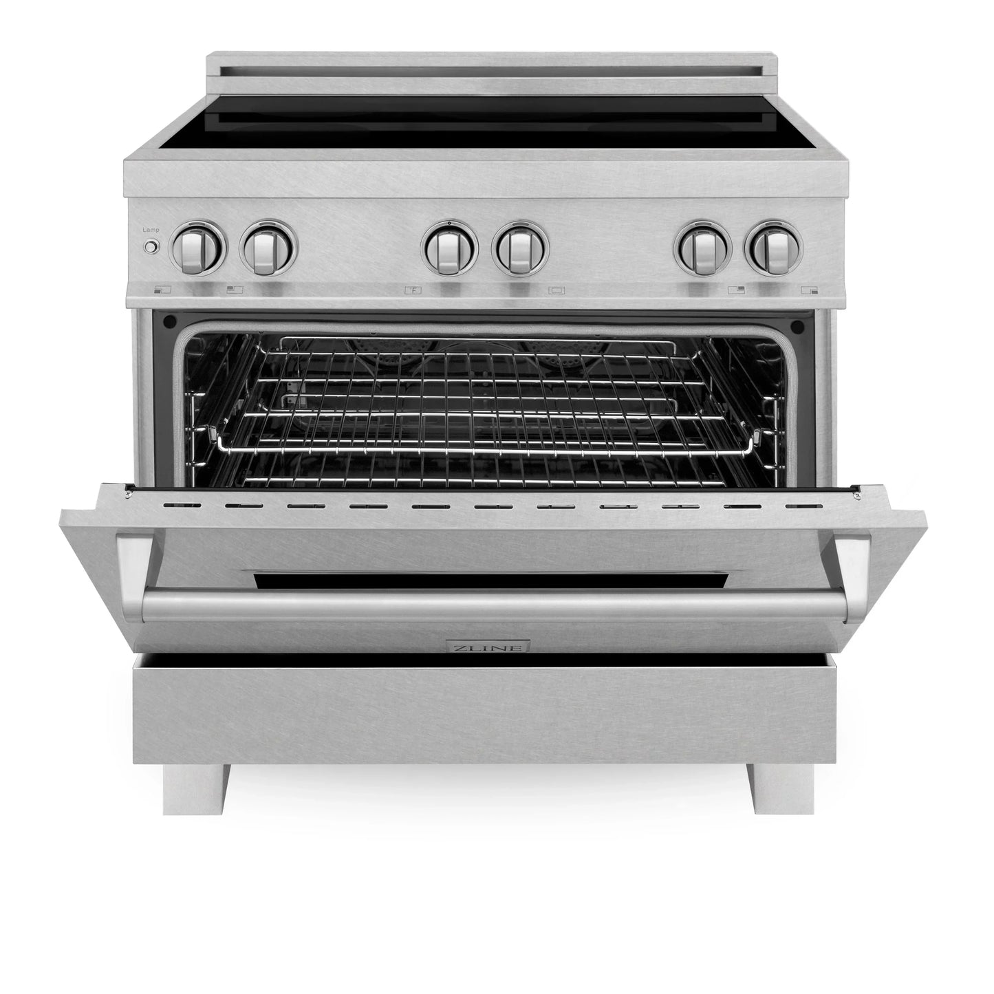 ZLINE 36" 4-Element Stove Induction Range with Electric Oven - DuraSnow Stainless Steel