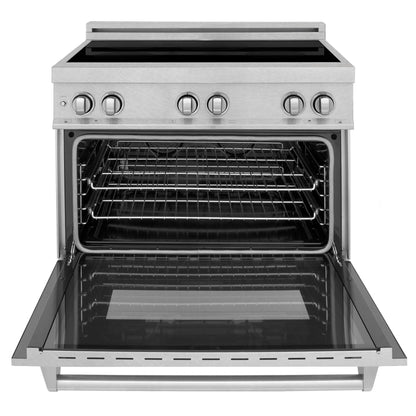ZLINE 36" 4-Element Stove Induction Range with Electric Oven - DuraSnow Stainless Steel