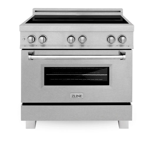 ZLINE 36" 4-Element Stove Induction Range with Electric Oven - DuraSnow Stainless Steel