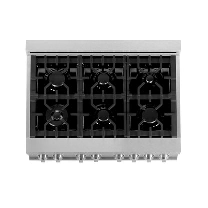 ZLINE 3-Appliance 36" Kitchen Package with Fingerprint Resistant Stainless Dual Fuel Range, Ducted Vent Range Hood, and Dishwasher