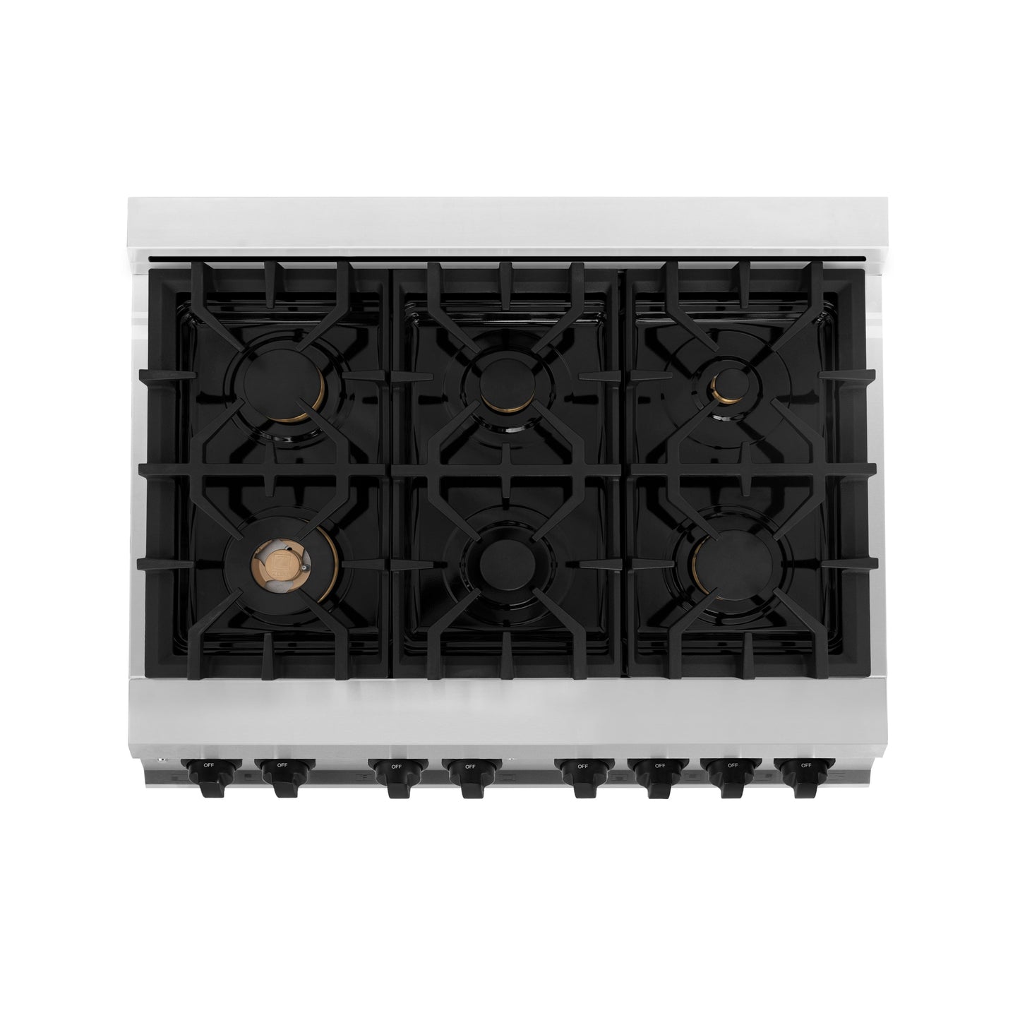 ZLINE 4-Appliance 36" Autograph Edition Kitchen Package with Stainless Steel Dual Fuel Range, Range Hood, Dishwasher, and Refrigeration Including External Water Dispenser with Matte Black Accents