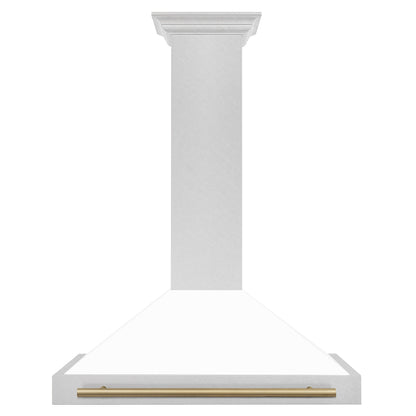 ZLINE 36" Autograph Edition Range Hood - DuraSnow Stainless with Matte White Shell and Accented Handle
