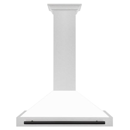 ZLINE 36" Autograph Edition Range Hood - DuraSnow Stainless with Matte White Shell and Accented Handle