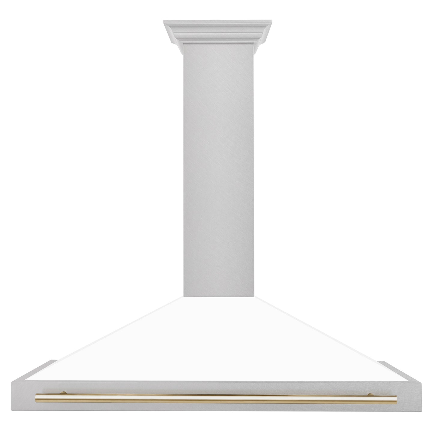 ZLINE 48" Autograph Edition Range Hood - DuraSnow Stainless Steel with Matte White Shell and Accented Handles