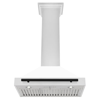 ZLINE 30" Autograph Edition Stainless Steel Range Hood - Matte White Shell & Accents