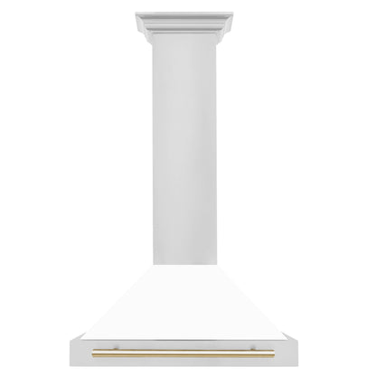 ZLINE 30" Autograph Edition Stainless Steel Range Hood - Matte White Shell & Accents