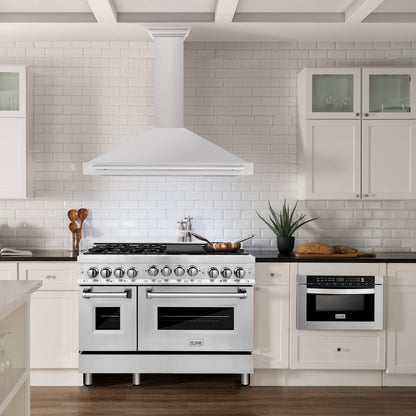 ZLINE 48" Stainless Steel Range Hood - Handle with Colored Shell Options