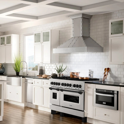 ZLINE Autograph Edition 48" Dual Fuel Range - DuraSnow Steel with Matte Black Accents