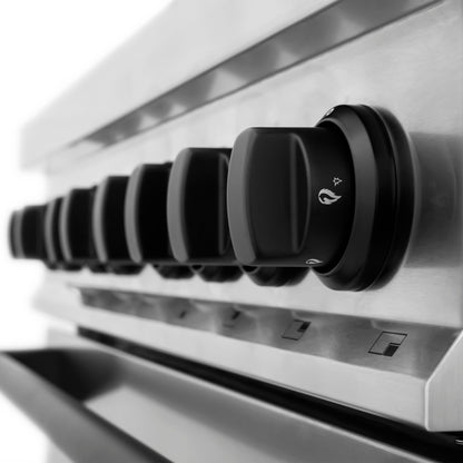 ZLINE 3-Appliance 36" Autograph Edition Kitchen Package with Stainless Steel Dual Fuel Range, Range Hood, and Dishwasher with Matte Black Accents