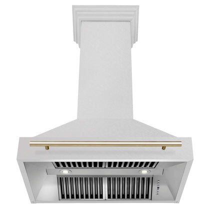 ZLINE 36" Autograph Edition Range Hood - Fingerprint Resistant with Stainless Steel Shell and Colored Handle