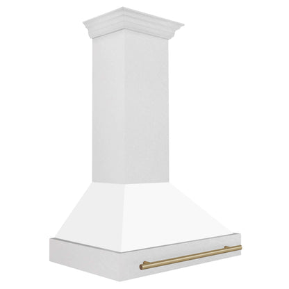 ZLINE Autograph Edition 36" Range Hood with DuraSnow Steel Shell - Matte White and Accented Handle
