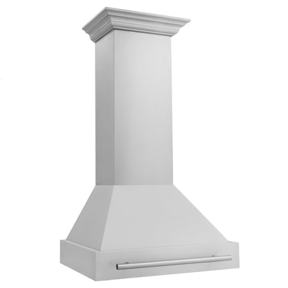 ZLINE 30" Stainless Steel Range Hood - Colored Shell Options and Stainless Steel Handle