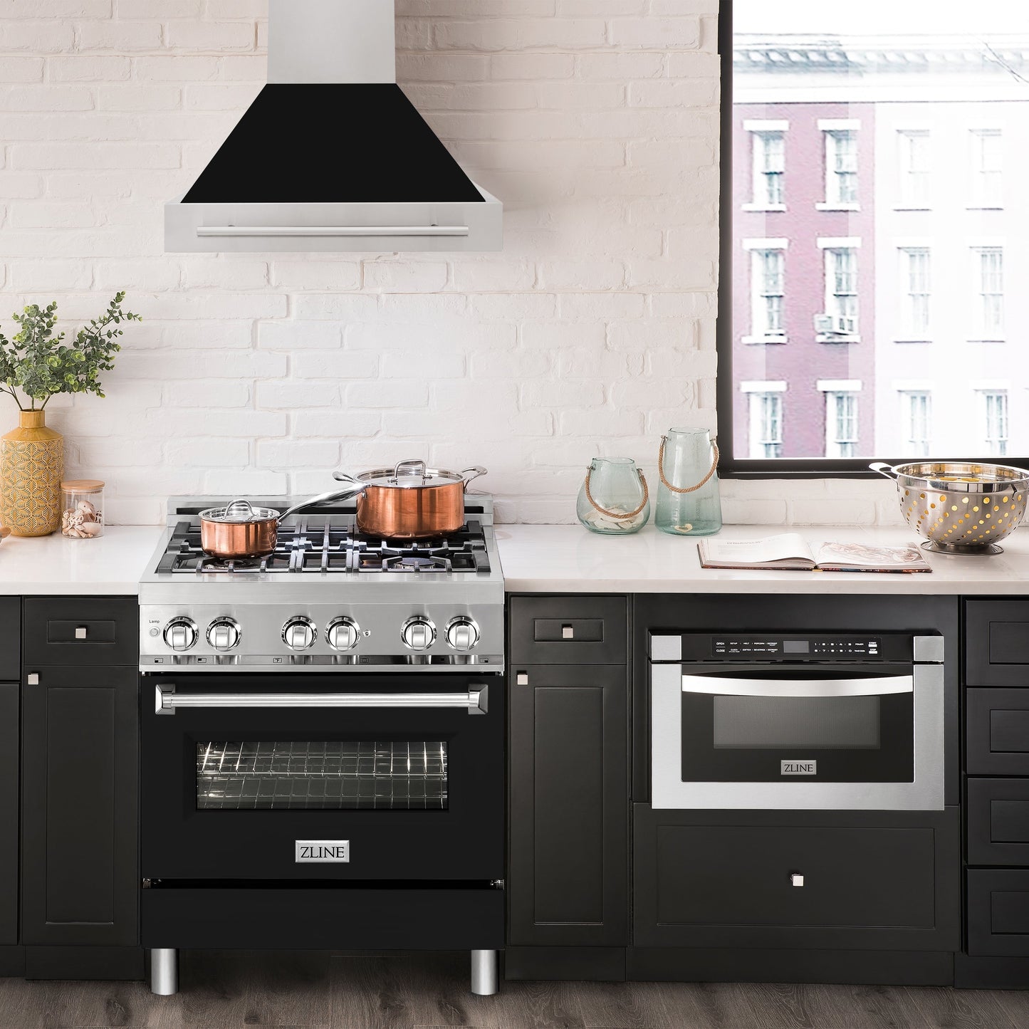 ZLINE 30" Stainless Steel Range Hood - Colored Shell Options and Stainless Steel Handle