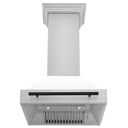 ZLINE 30" Autograph Edition Range Hood - Stainless Steel Shell and Matte White Accents