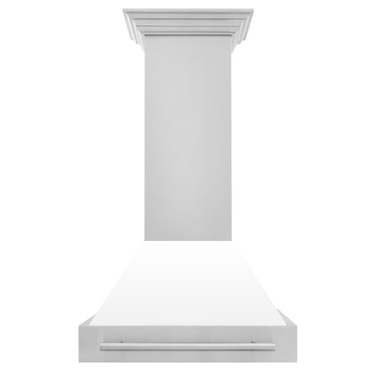 ZLINE 30" Stainless Steel Range Hood - Colored Shell Options and Stainless Steel Handle