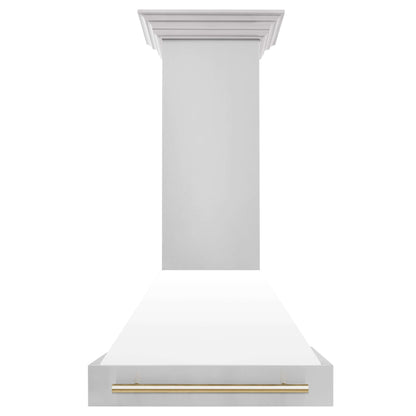 ZLINE 30" Autograph Edition Range Hood - Stainless Steel Shell and Matte White Accents