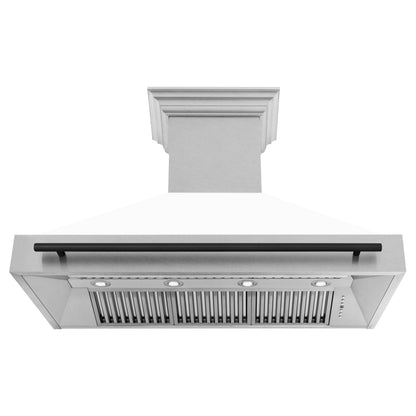 ZLINE Autograph Edition 48" Range Hood - Fingerprint Resistant Stainless Steel with Matte White Shell and Accented Handle