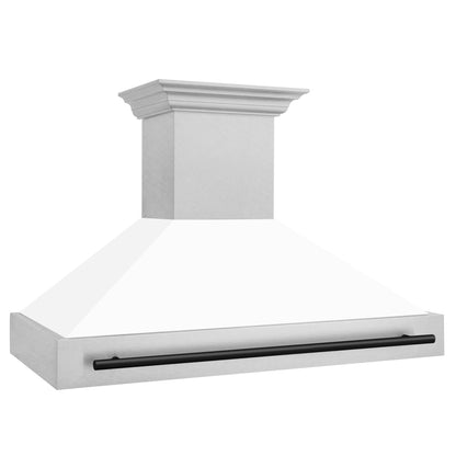 ZLINE Autograph Edition 48" Range Hood - Fingerprint Resistant Stainless Steel with Matte White Shell and Accented Handle