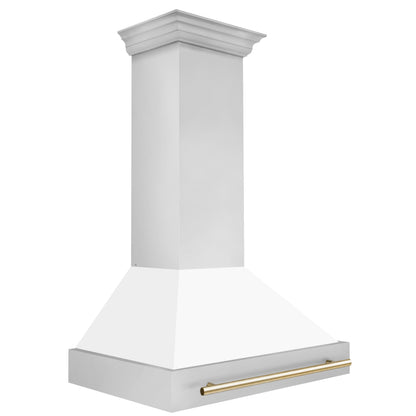 ZLINE Autograph Edition 36" Range Hood - Stainless Steel with Matte White Shell