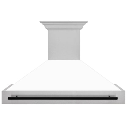 ZLINE Autograph Edition 48" Range Hood - Fingerprint Resistant Stainless Steel with Matte White Shell and Accented Handle