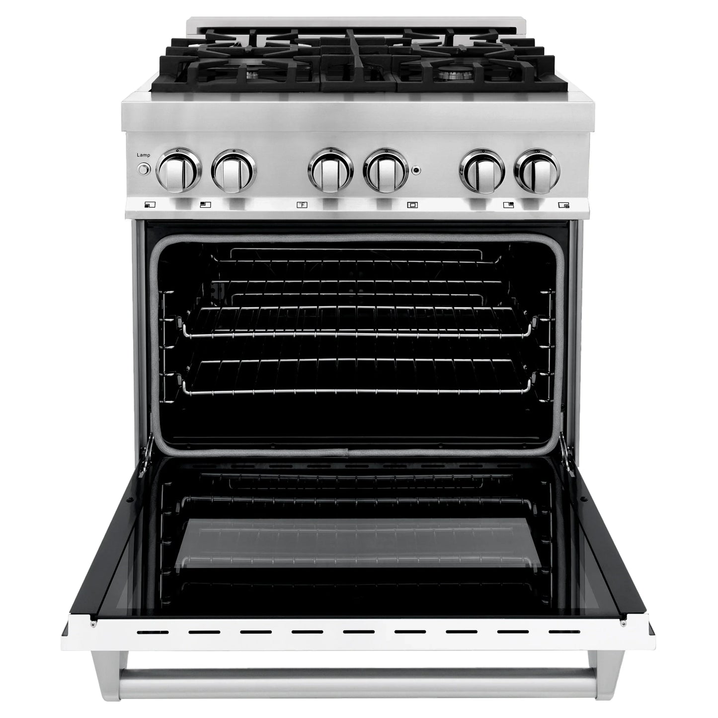 ZLINE 30" Dual Fuel Range - Stainless Steel with White Matte Door, Gas Stove, and Electric Oven