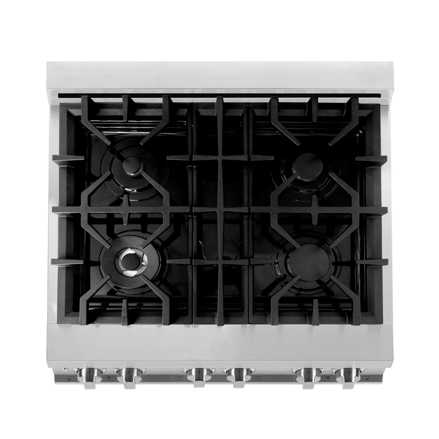 ZLINE 30" Dual Fuel Range - Stainless Steel with White Matte Door, Gas Stove, and Electric Oven