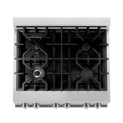 ZLINE 30" Dual Fuel Range - Stainless Steel with White Matte Door, Gas Stove, and Electric Oven
