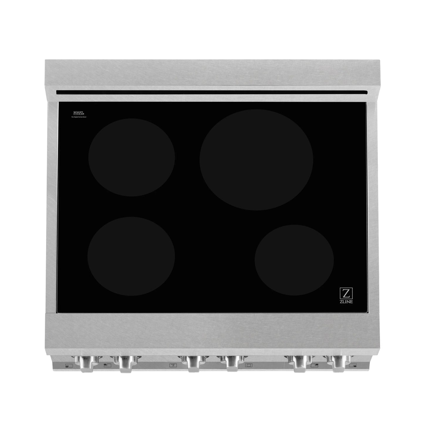 ZLINE 30" 4-Element Induction Range with Electric Oven - Fingerprint Resistant Stainless Steel, Matte White Door