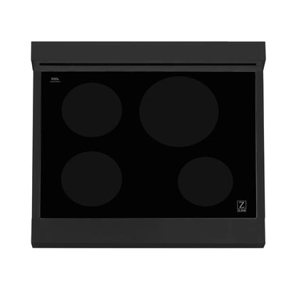 ZLINE 30" 4-Element Stove Induction Range with Electric Oven - Black Stainless Steel