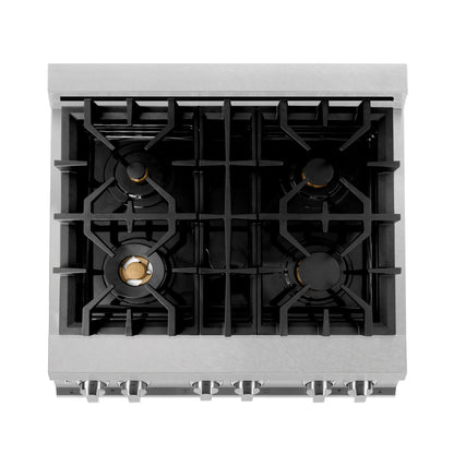 ZLINE 30" Dual Fuel Range with Gas Stove and Electric Oven - Fingerprint Resistant Stainless Steel with Brass Burners